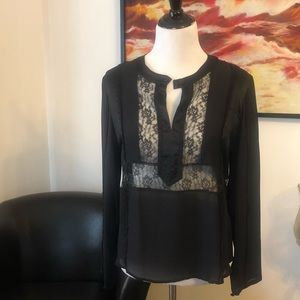 Black silk blouse size medium